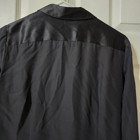 Lafayette 148 Silk Button Down Collared Blouse w/ Velvet Inserts, Size 10, EUC! - Picture 7 of 9